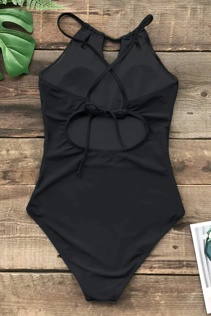 CUPSHE Costume da Bagno Intero da Donna con Collo Alto e Controllo della Pancia