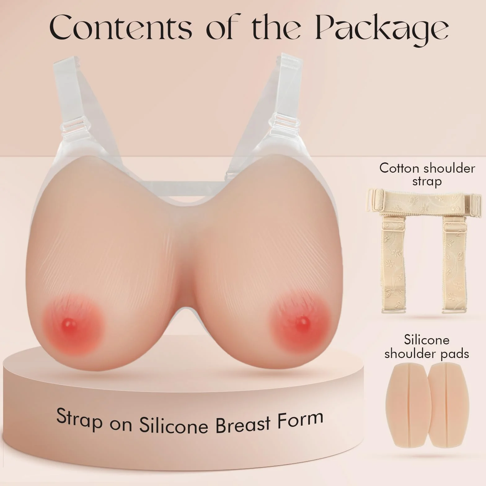 Vollence Strap on Silicone Breast Forms Forme Seno in Silicone a strappo Seno finto Protesi Finte Tette Mastectomia Cross-dresser Cosplay Donne Trans