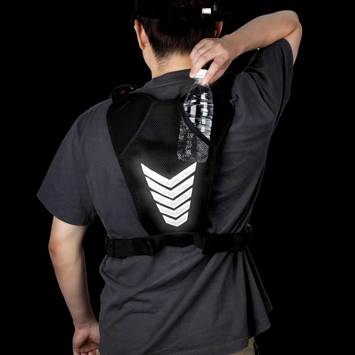 Jueachy Marsupio impermeabile da donna e uomo: borsa sportiva, gilet da corsa per cellulare con striscia riflettente, zaino da corsa, cinghia regolabile, per palestra, jogging, allenamento, corsa