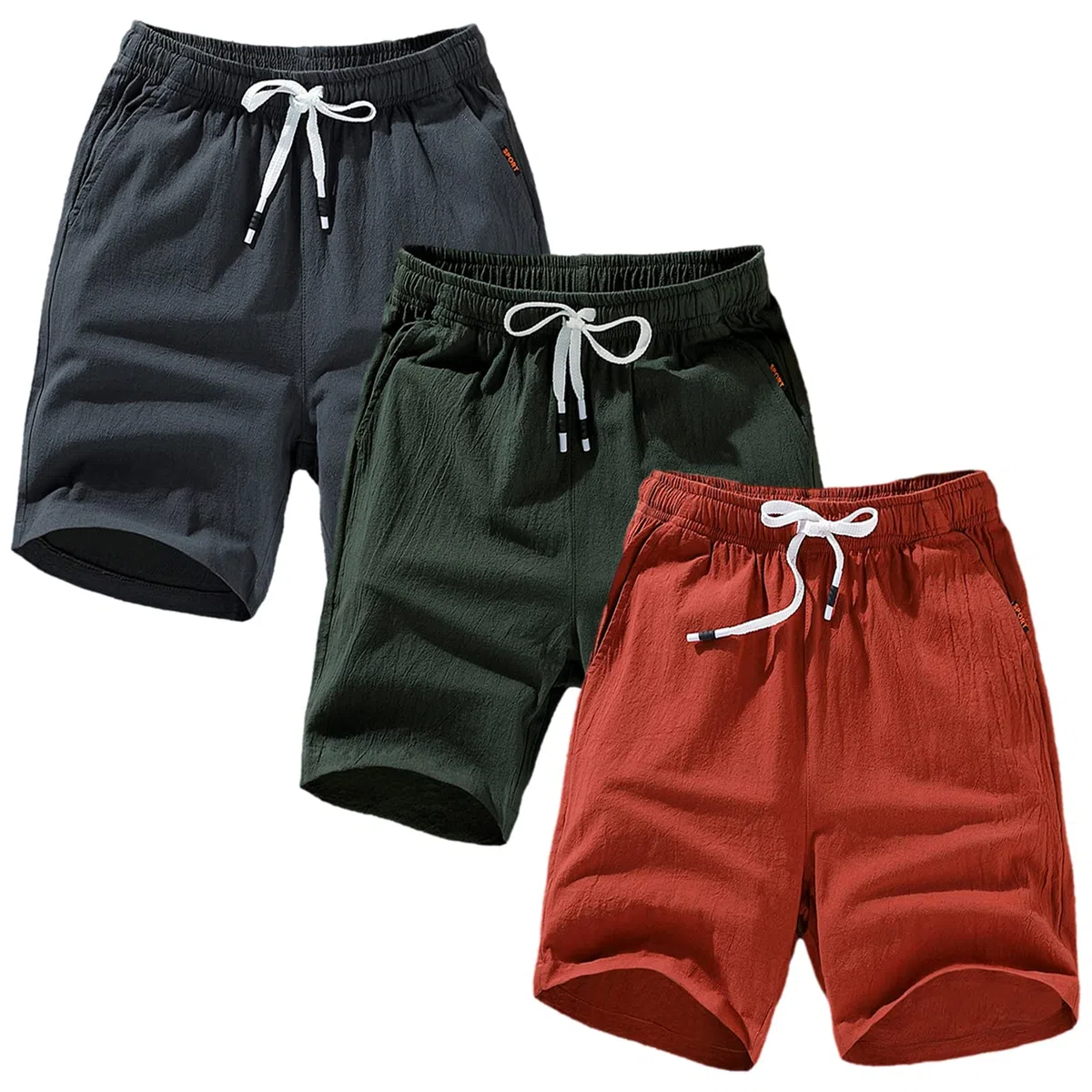 amropi Uomo Pacco da 3 Pantaloncini Sportivi Shorts Estivi Bermuda Cargo Pantaloni Corti