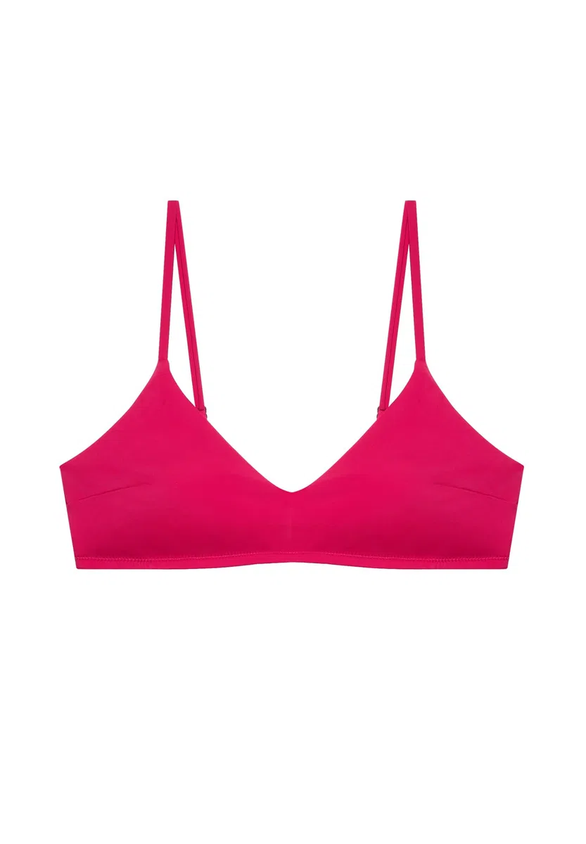 YAMAMAY - Bikini Parte Alta, Modello Bralette Senza Ferretto, Imbottitura Removibile, Donna, Essentials, Magenta, monocromo