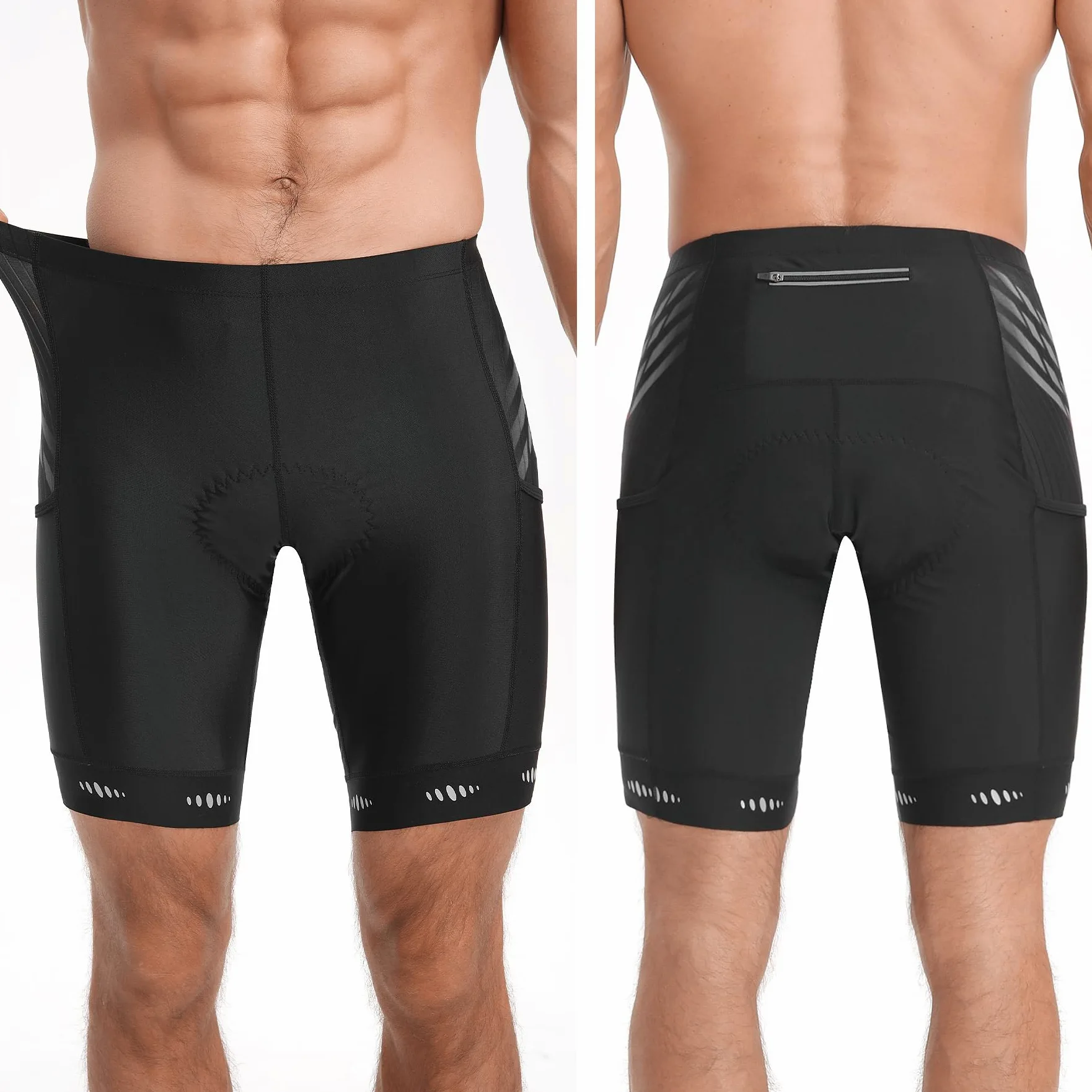 X-TIGER Pantaloncini Clismo Uomo mit 5D Gel Imbottito Pantaloni Bici MTB Traspiranti Asciugatura Rapida con 3 Tasche