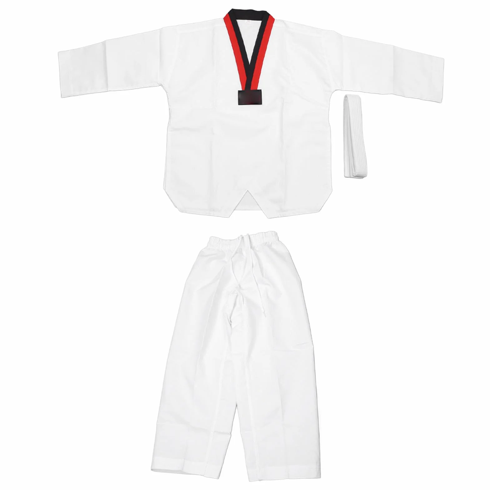 Confortevole Uniforme da Taekwondo Per Bambini con Cintura - Tuta da Allenamento Leggera Per Studenti Set Sportivo Per Arti Marziali, Altezza 136-146 Cm