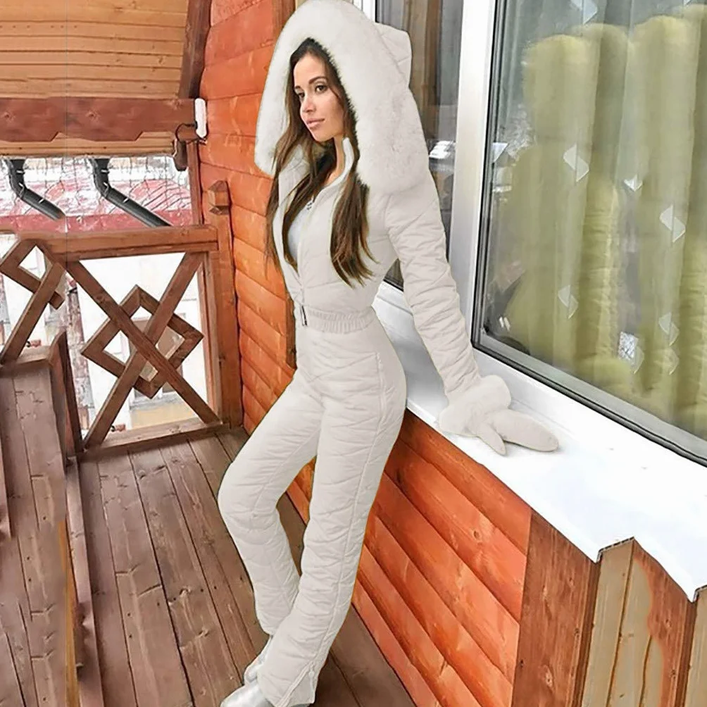 MJGkhiy Tuta Da Neve Donna Curvy Invernale Outfit Tute Da Sci Giacca Montagna Con Cerniera Salopette Snowboard Termico Sci Tuta Completa Casual Impermeabile Abbigliamento Da Sci Per Andare Sulla Neve