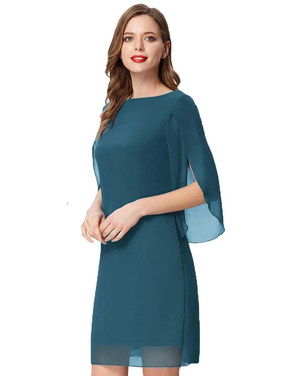 GRACE KARIN Abito Donna Vestito Elegante Chiffon Manica Corta Casual in Girocollo