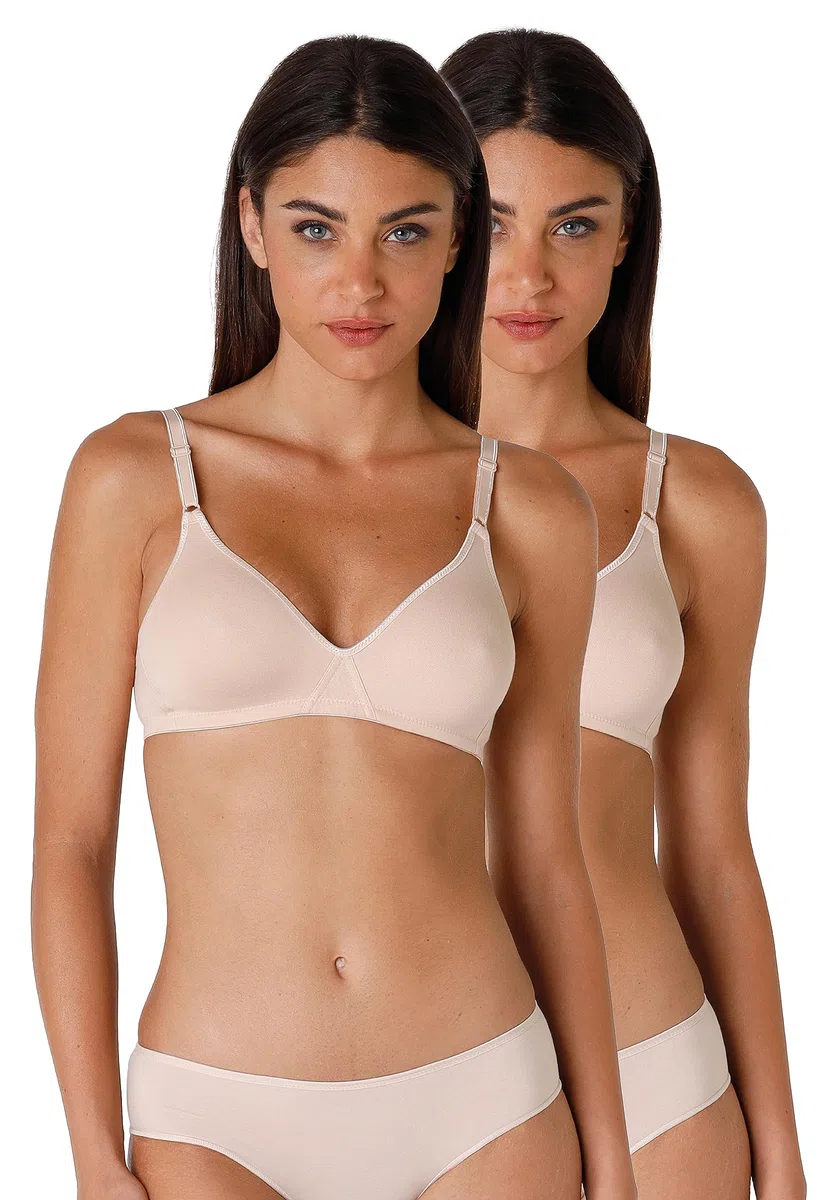 Lovable Reggiseno in Cotone Elasticizzato | Senza Ferretto e Senza Imbottitura | Spalline Regolazione Frontale | Pacco da 2 | Cotton Line Donna X2