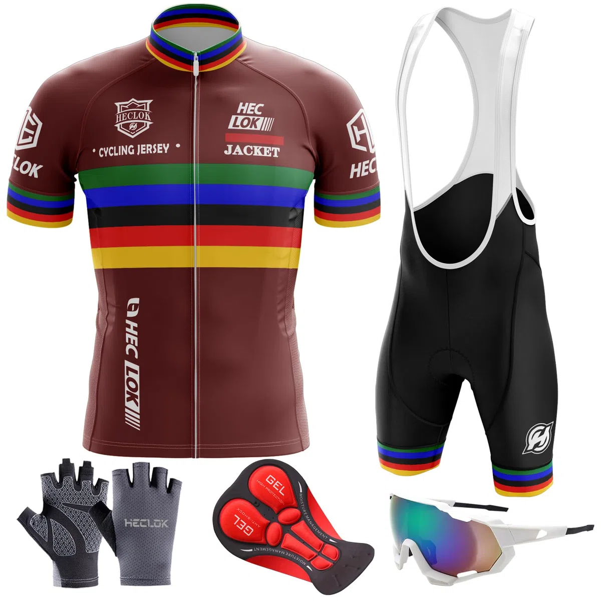 Completo Ciclismo Uomo Manica Corta - Maglia e Pantaloncini con Imbottitura Gel 3D per Bici da Corsa e MTB | Traspirante e Asciugatura Rapida | Personalizzabile con il Tuo Logo