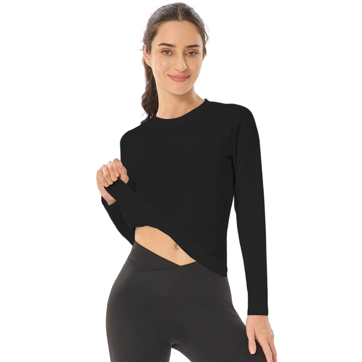 HYCOPROT 4 Pack Maglia Termica Donna Thermal Manica Lunga Intimo Termico Invernale Maglietta Interna Maniche Lunghe Slim Fit Termica Basic Bianca Casual Top Autunno Inverno Moda Magliette Yoga Corsa