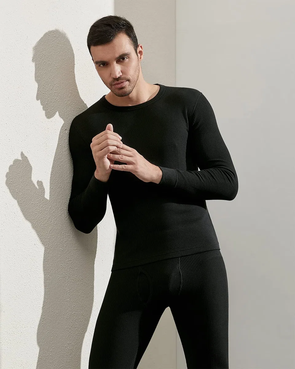 LAPASA Biancheria Intima Termica a Maglia Waffle da Uomo – Set con Maglia Termica e Pantaloni o Maglia Singola (Warm/Extra Warm) M60