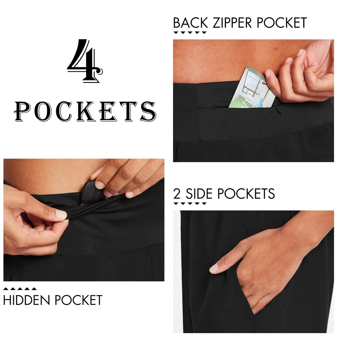 baleaf Pantaloncini da Corsa Vita Alta Pantaloncini Sportivi Donna con Slip Interni Tasca Posteriore Cerniera