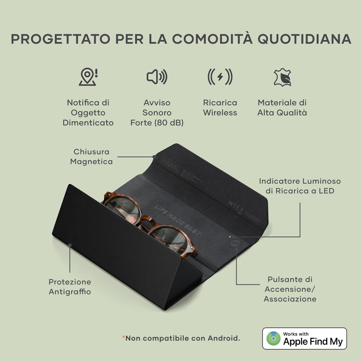Satechi FindAll Custodia Intelligente per Occhiali