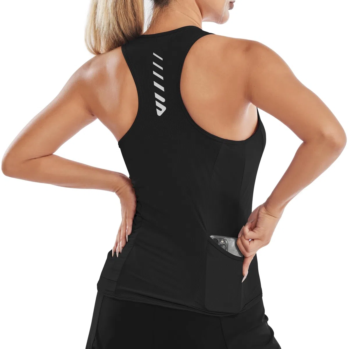 Lo.Gas, maglia da ciclismo da donna, senza maniche, per lo sport, elastica, traspirante, con 2 tasche