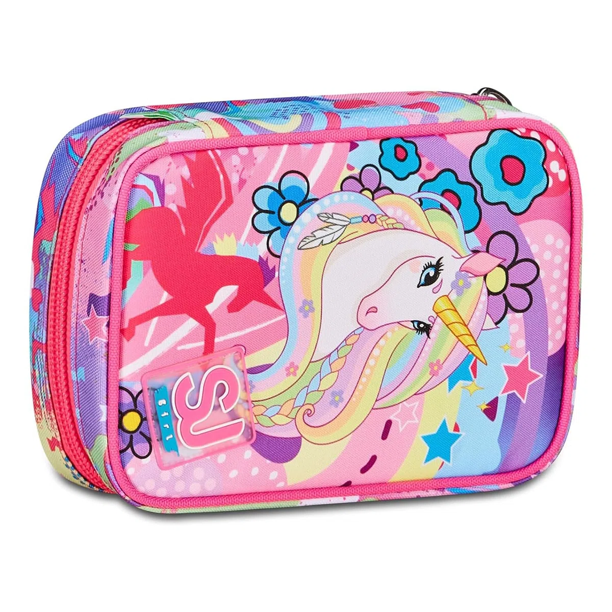 SJ GANG STYLE JAM GANG Astuccio Scuola Speed Pad, Rosa, Unibraid, Portapenne Mono Scomparto Con Plance Amovibili e Penne, Matite, Colori, Accessori Zaino, Elementari, Medie, Bambina