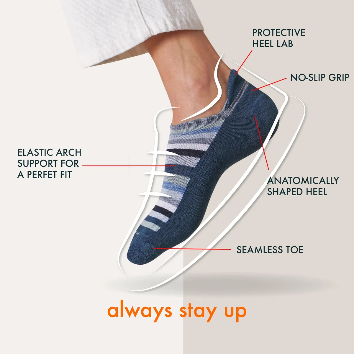Marcoliani Milano Calzini da uomo – Sneaker invisibile Microcushion cotone Pima tinta unita