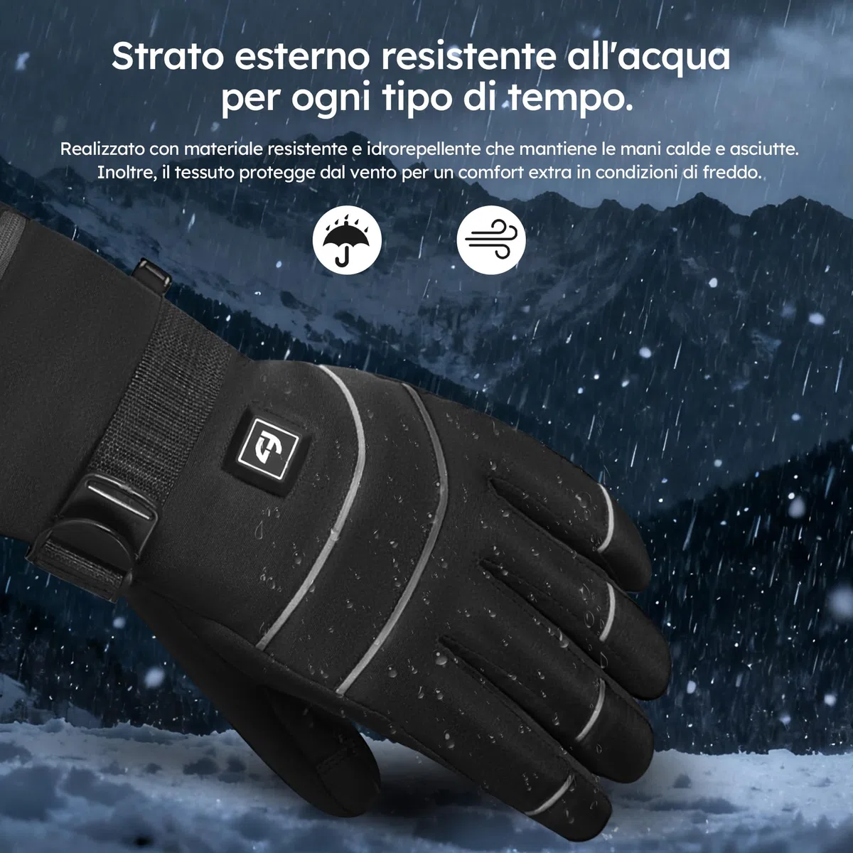 Guanti Riscaldati – Pro – 3 livelli – Guanti elettrici – Resistenti all'acqua e al vento – Guanti riscaldabili ricaricabili – Nero – di Saaf