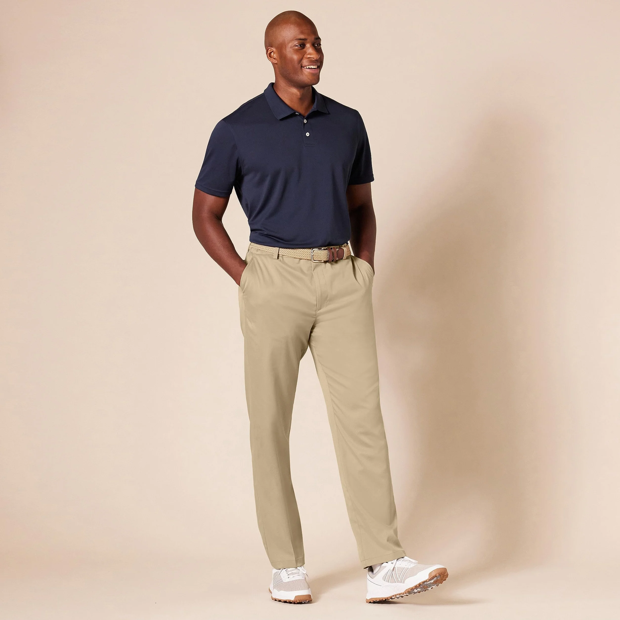 Amazon Essentials Pantaloni da Golf Elasticizzati Vestibilità Dritta da Indossare Tutto il Giorno Uomo