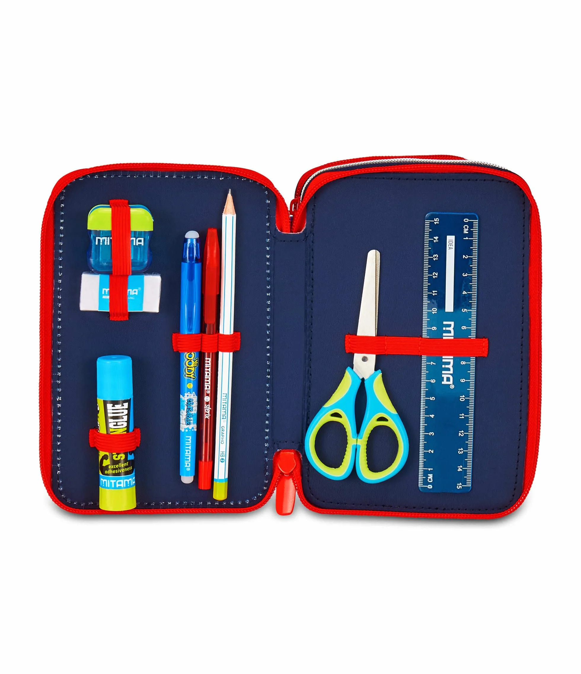 Seven Spiderman Astuccio Scuola 3 Zip, Blu, Portapenne Triplo Scomparto Completo Di Penne, Matite, Colori, Accessori Zaino, Scuole Elementari, Bambino