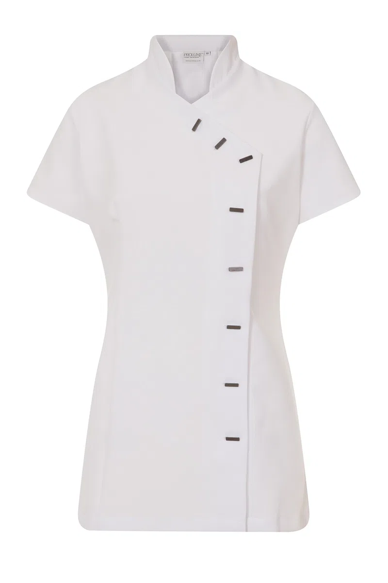 Proluxe Essentials, tunica incrociata sul davanti, per dipendenti di centri benessere, parrucchieri, centri per massaggi, estetisti White 46