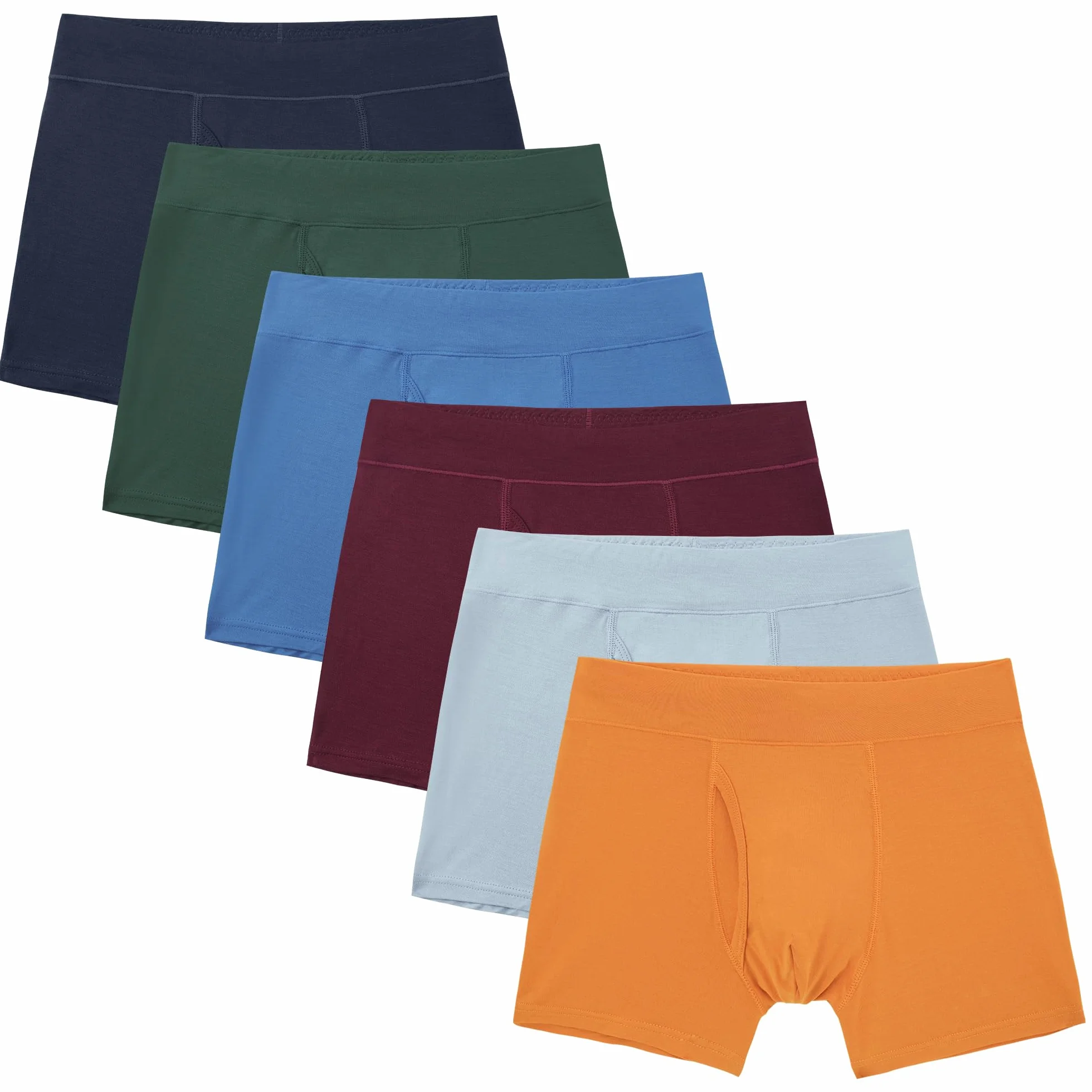INNERSY Boxer da ragazzo in bambù con apertura, biancheria intima per bambini, 116-176, confezione da 6