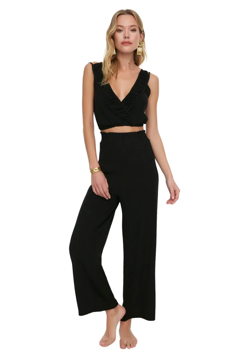 Trendyol Set di Due Pezzi in Tessuto Tinta Unita da Donna Camicia
