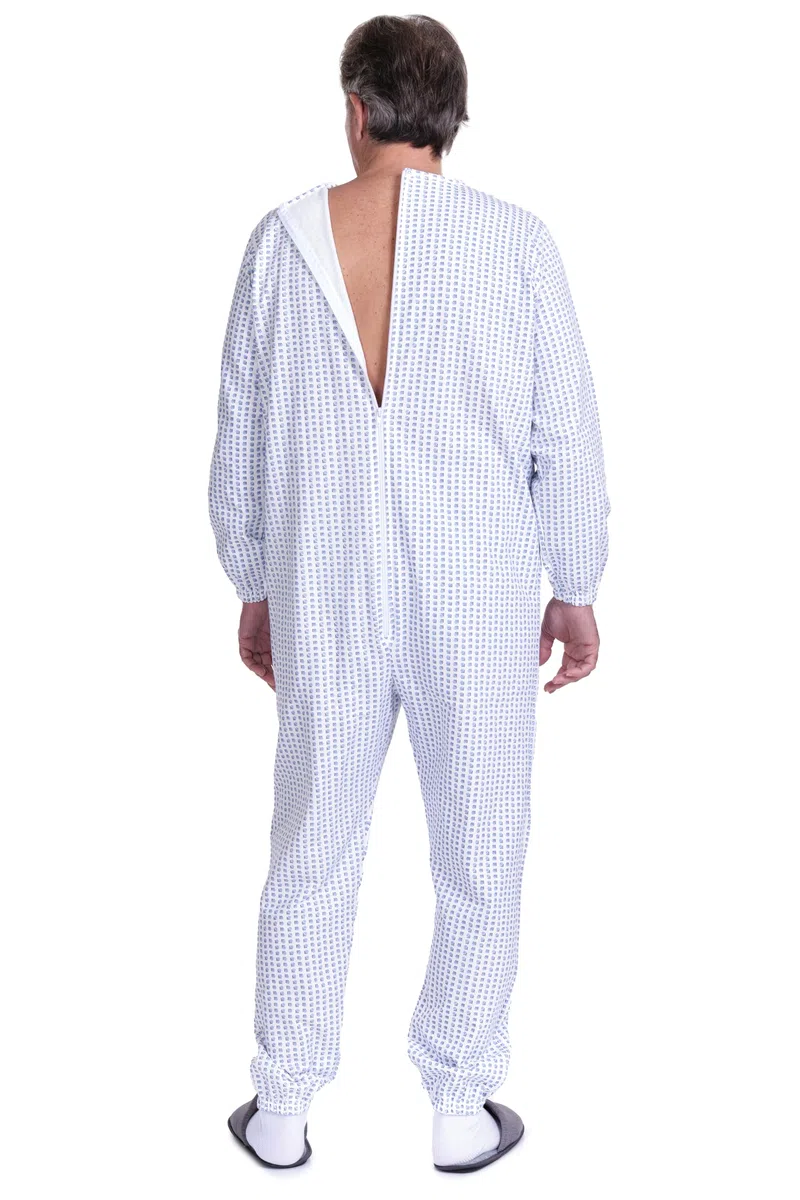 FERRUCCI COMFORT Pigiama Sanitario Invernale per Anziani - 9012 F - Unisex - Adatto per l'inverno - Felpato