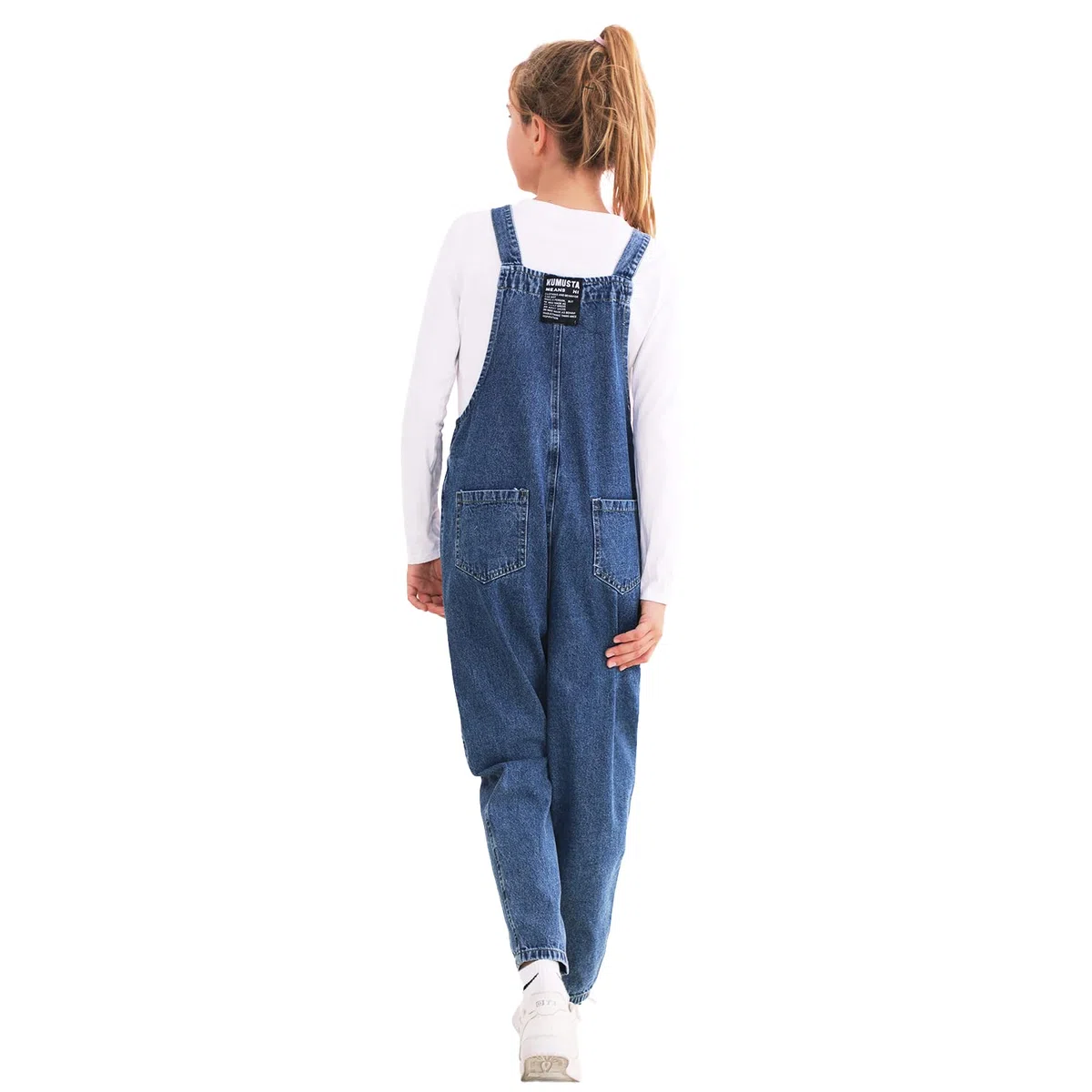 Rolanko Salopette di Jeans da Ragazze con Spalline Regolabili, Tuta di Denim Casual per Bambini