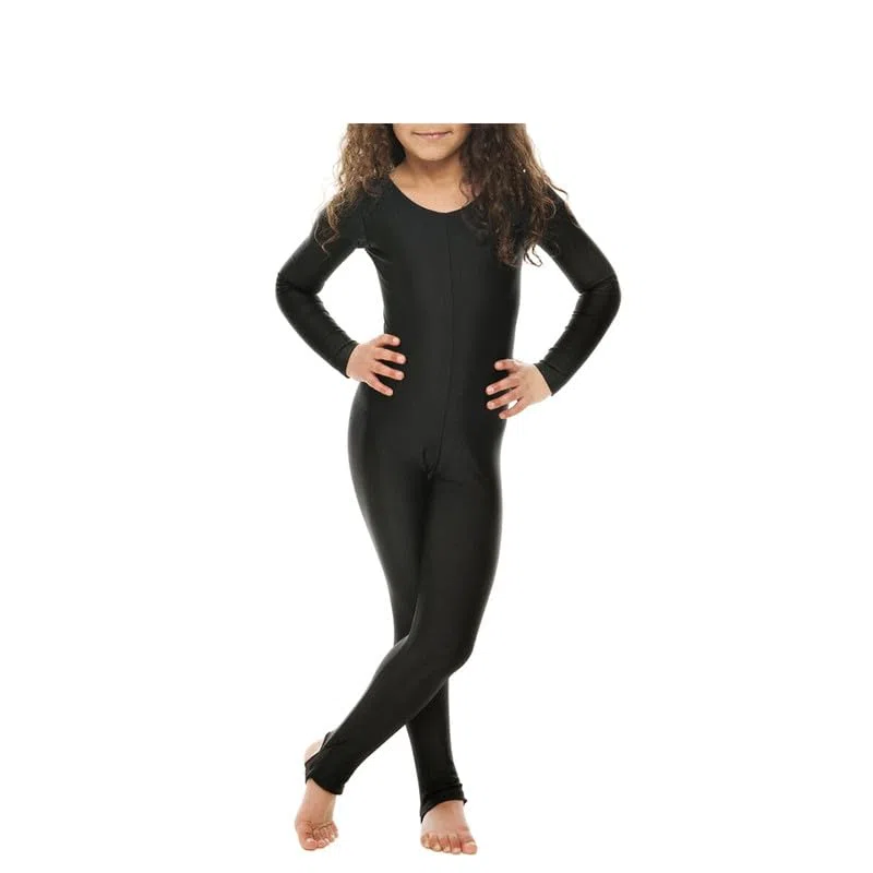 R&N FASHIONS Tuta da ginnastica a maniche lunghe con staffa lucida per bambine