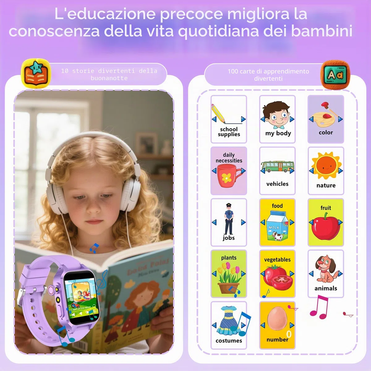 32 Giochi Smartwatch Bambini,smartwatch bambina con 22 Sfondi animati, Fotocamera,3 Modalità Sportive,Sveglia, Audiobook,Imparare la carta, Musica,Contapassi,registratore, Regali per ragazze e ragazzi