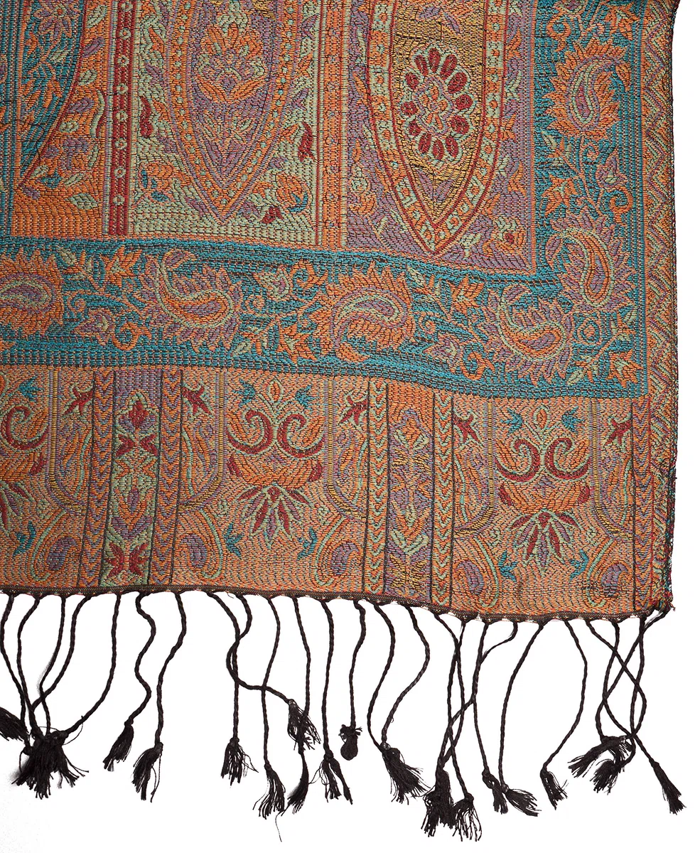 Sciarpa in 100% seta Pashmina dall'India per donna e uomo, motivo Paisley, 160 x 35 cm - fazzoletto in seta pura - molti disegni differenti