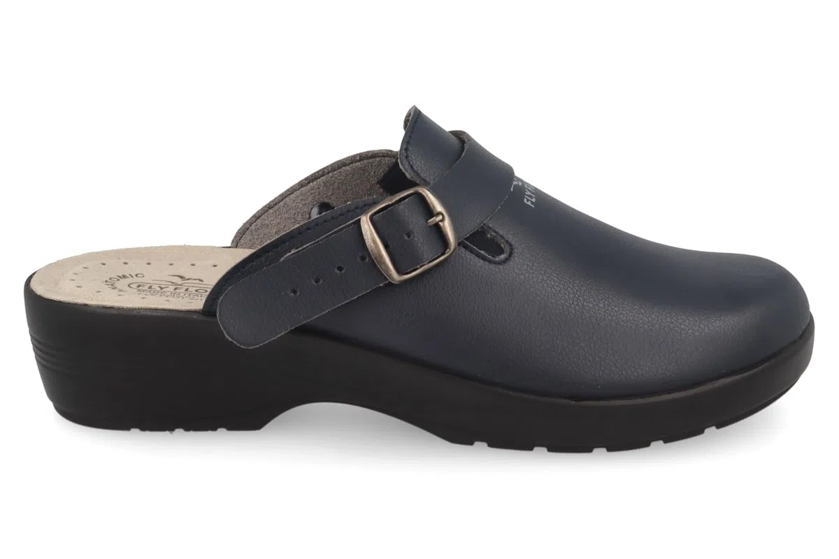 Fly Flot | Professional Certified, Zoccoli Sanitari Uomo con Cinturino e Elastico Regolabile, Ciabatta con Tomaia e Sottopiede in Evopell