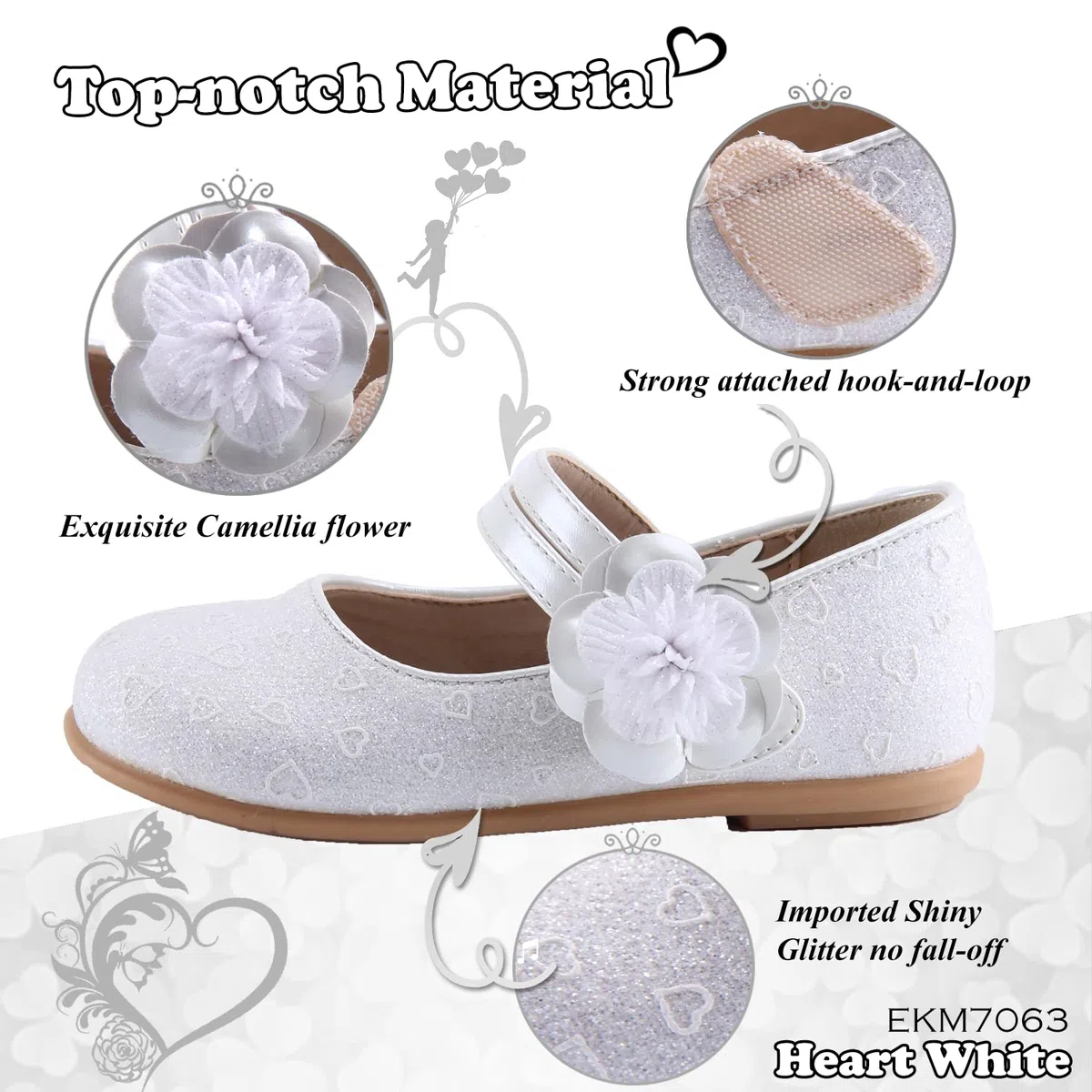 EIGHT KM Scarpe da Bambina Piccola Mary Jane Principessa da Sposa Ballerine EKM7063