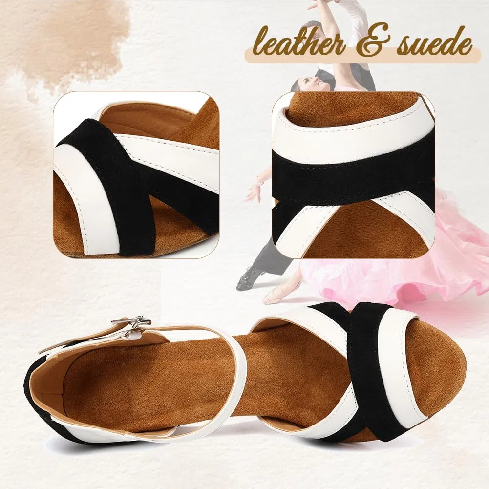 Scarpe da Ballo Latino Americano Donna Professionali Tacco 8.5 cm Scarpe da Ballo Donna Salsa