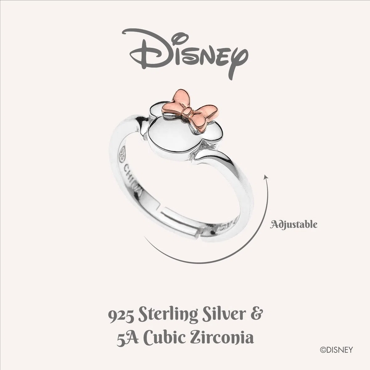 Disney Anello Bambine con Minnie Mouse in Argento.