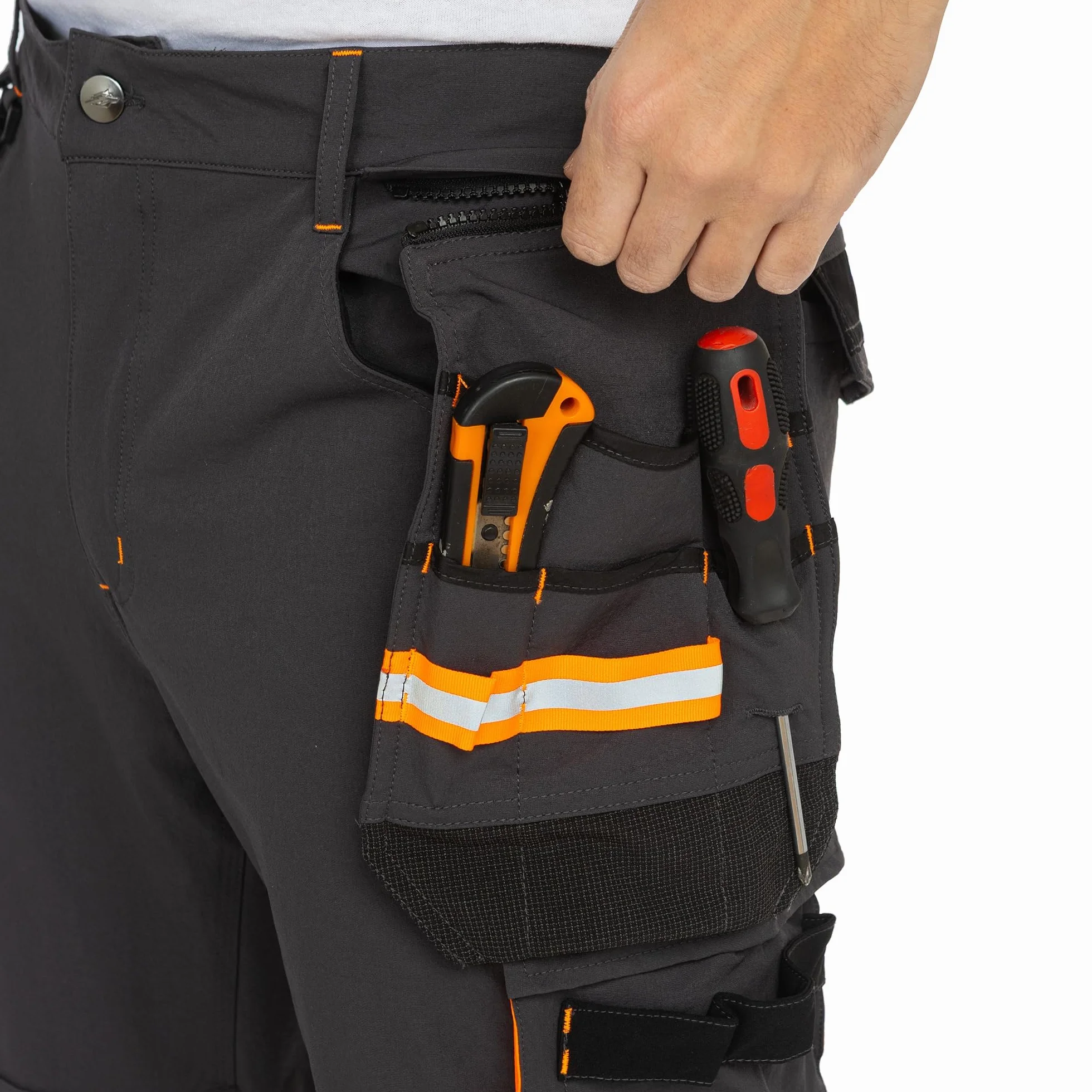 BWOLF Vector Pantaloncini da Lavoro da Uomo, Robusti e Flessibili, 90% Nylon, 10% Elastan, Leggeri, Elastici, con Molti Tasche