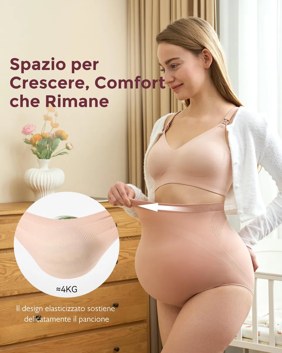 momcozy Intimo Donna Premaman Vita Alta - Morbido, Elasticizzato e Senza Cuciture, Adatto sopra la Pancia