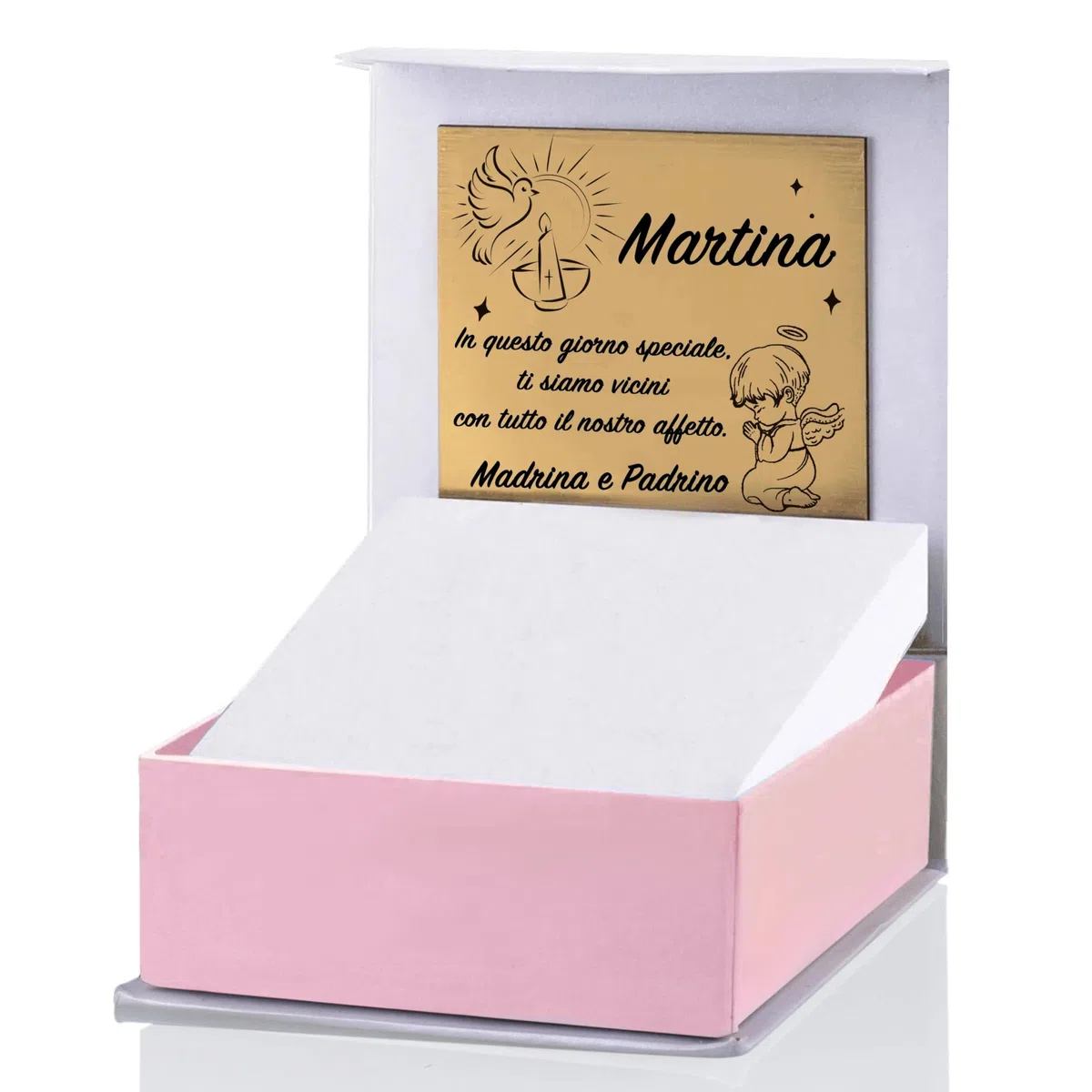 Sakrami Bracciale in Argento 925 Piastrina Incidibile per Bambini con Quadrifoglio Smaltato + Confezione Regalo Personalizzata - Braccialetto per Nascita Comunione o Battesimo