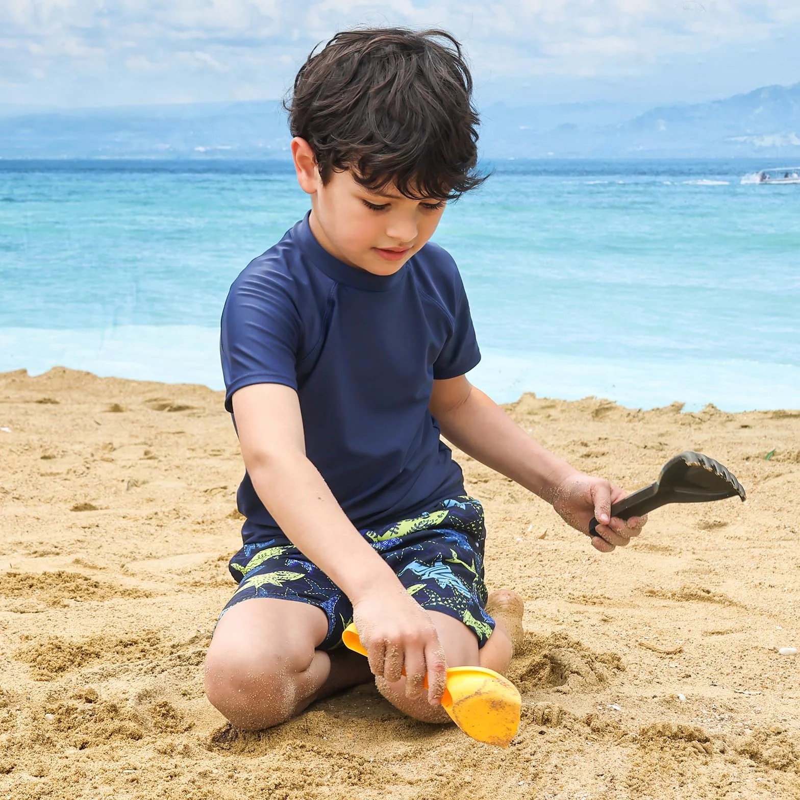 2 Pezzi Maglia Anti UV Nuoto Bambino UPF50+ Maglietta Piscina con Maniche Corte Costume da Bagno Ragazzi Asciugatura Rapida Magliette Rash Guard 5-14 Anni