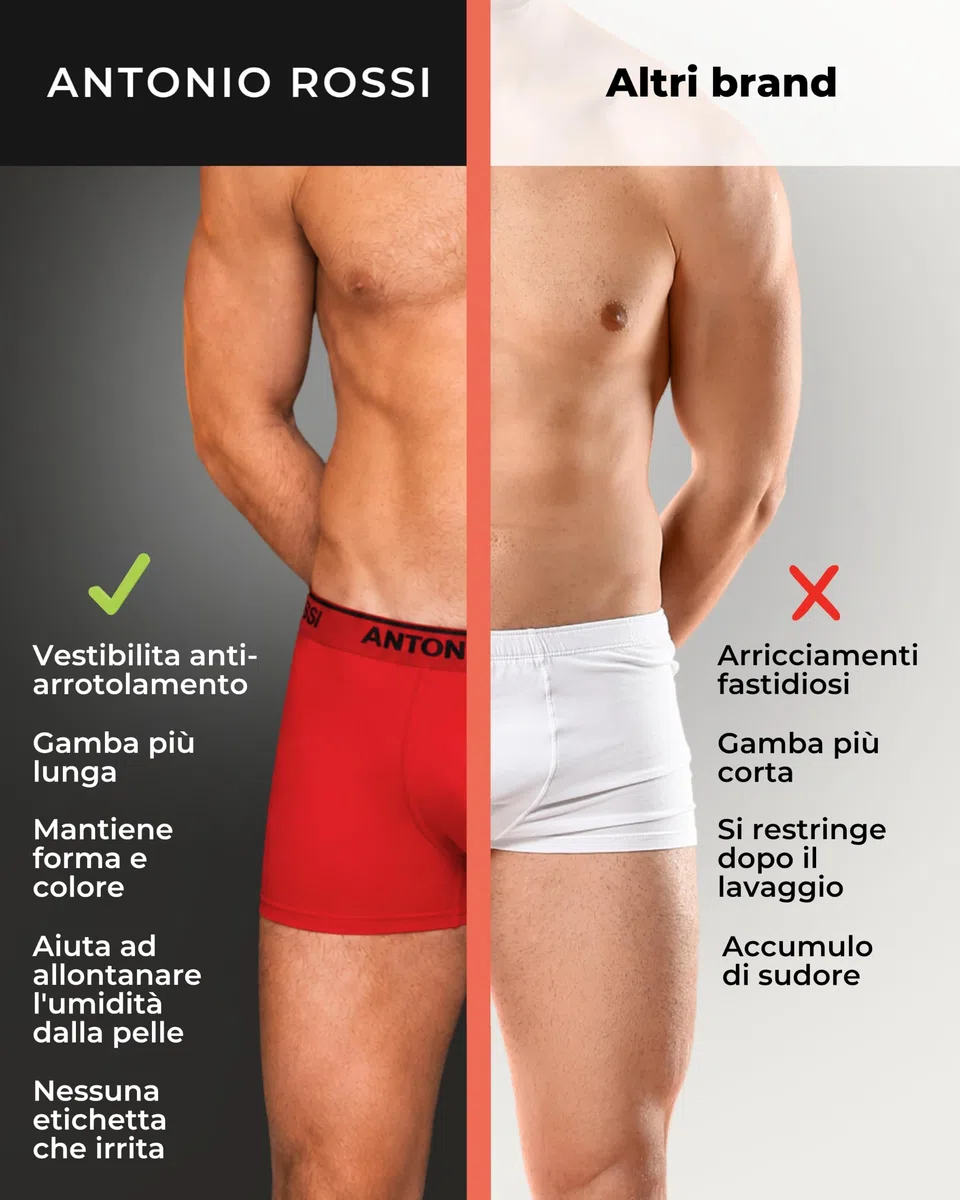 Antonio Rossi Antonio Rossi (Confezione da 12) Boxer Aderenti da Uomo Fitted Boxer Hipsters Uomo (Pacco da 12)