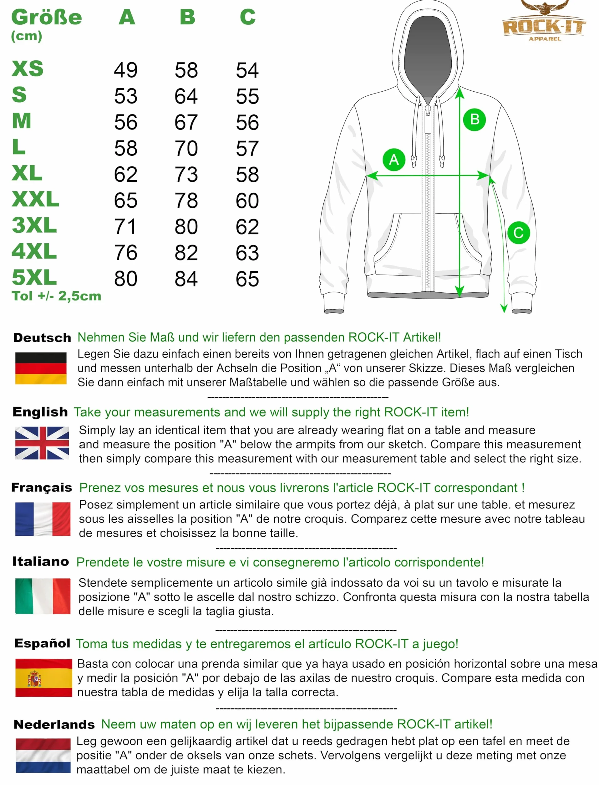 ROCK-IT Apparel I Giacca con Cappuccio da Uomo con Zip I Felpa con Cappuccio di Ottima qualità Molto Morbida e Robusta per Il Tempo Libero o Il Lavoro I [XS-5XL] I Vari Colori