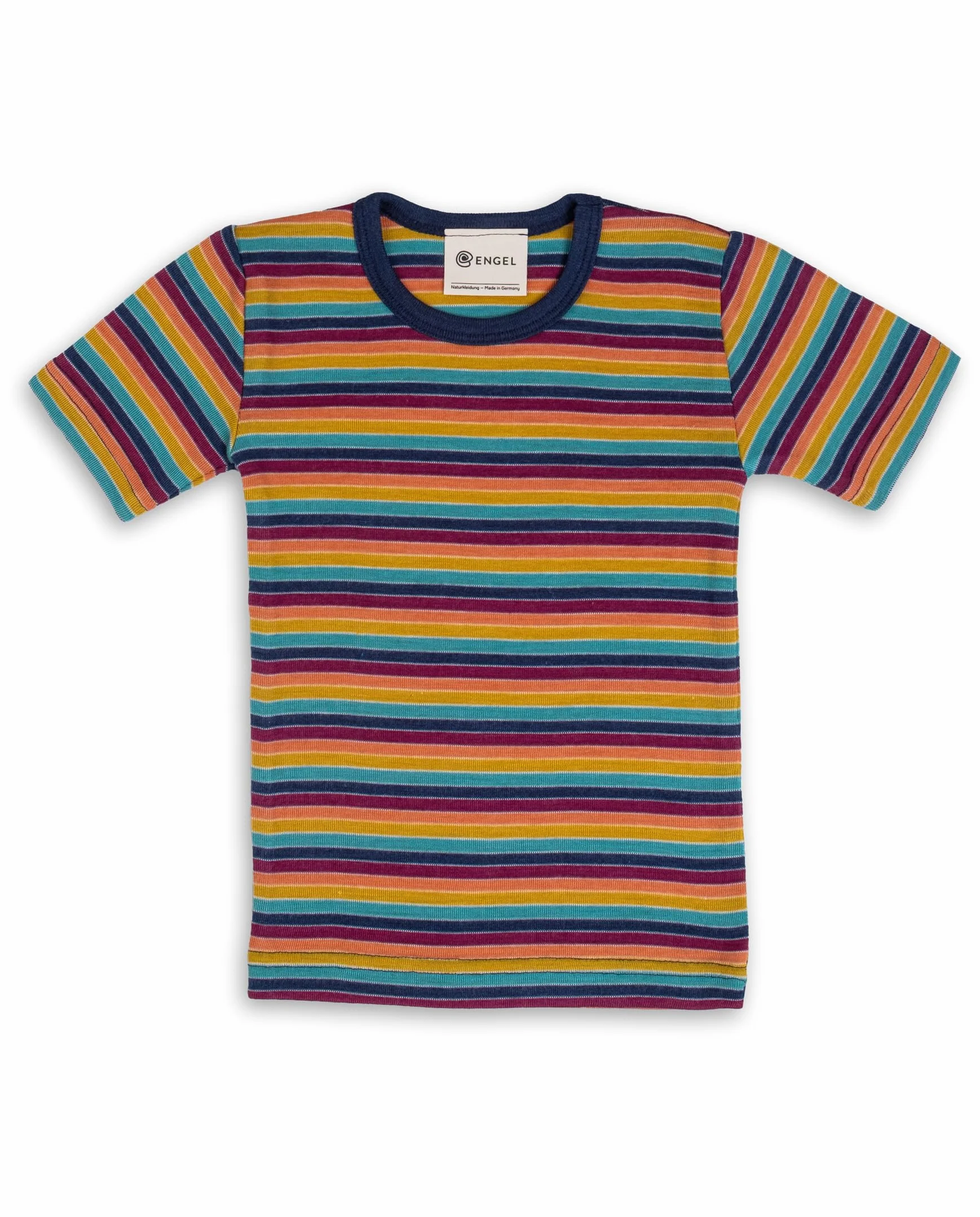 Engel Natur, Maglietta intima per bambini, a maniche corte, 70% lana merino, 30% seta