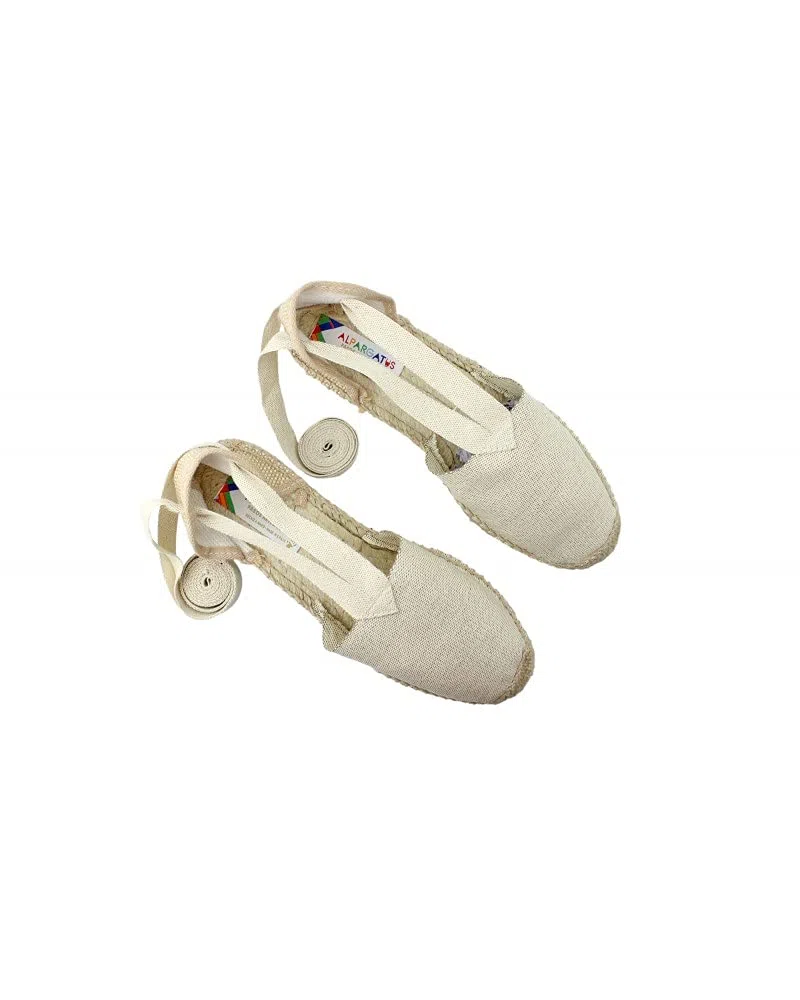 Espadrillas Valencianas in colore beige screziato con cuneo basso
