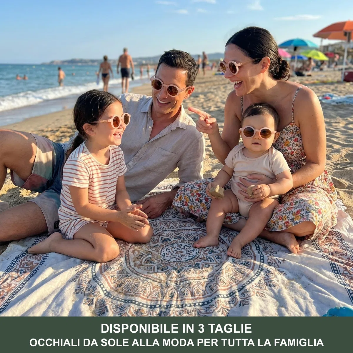 BABYMOCS Occhiali da Sole Bambini 0-1,5 anni I Protezione 100% UV400 Cat. 3 I Montatura in Bioplastica Riciclata Senza BPA I Occhiali Rotondi Neonati I Design Svedese I Incl. Sacchetto Premium