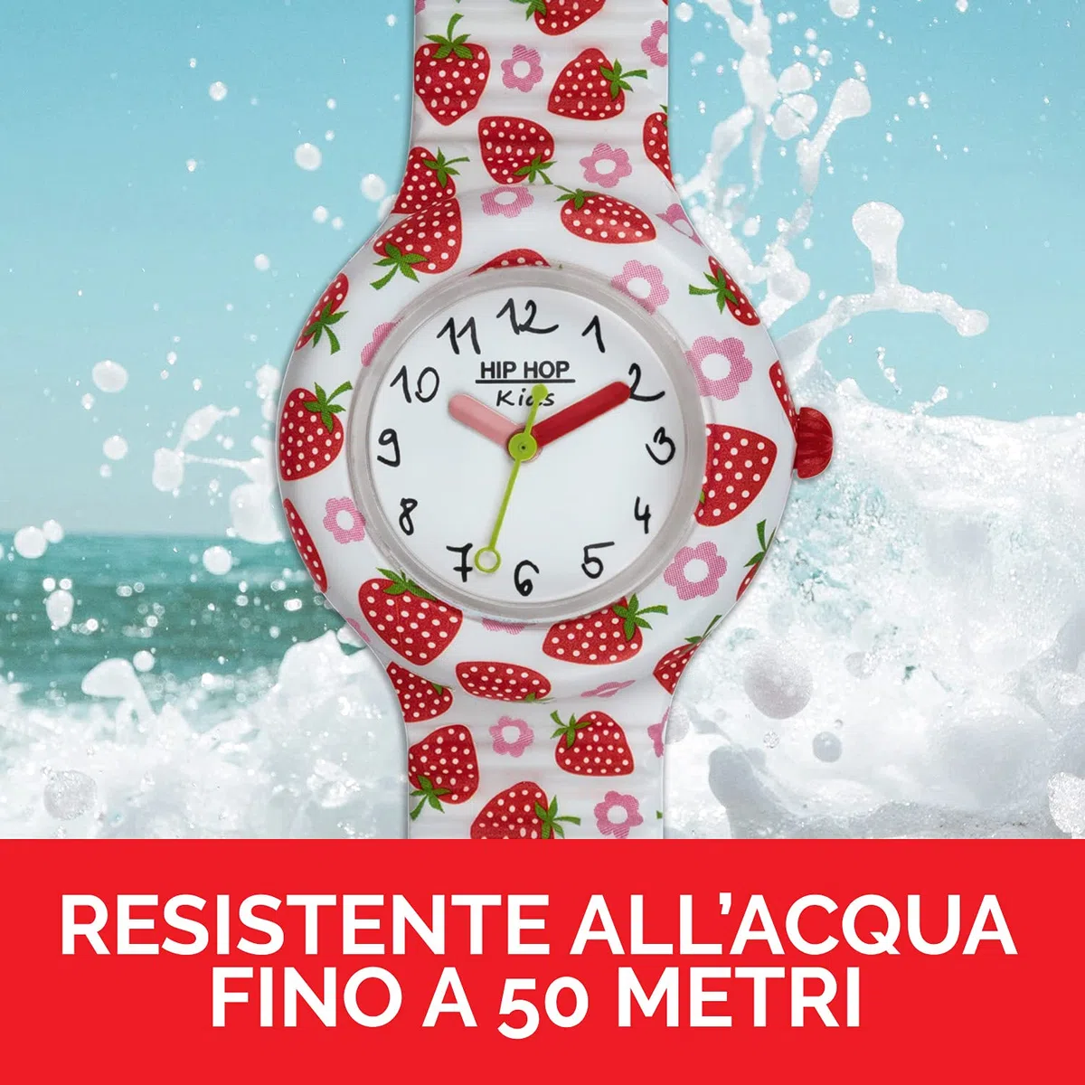 HIP HOP Orologio Bambina, Collezione KIDS FUN, Movimento Quarzo Analogico, Resistente all'acqua fino a 50 metri, Cinturino in Silicone Stampato, Lunghezza regolabile, Idee regalo Bambina