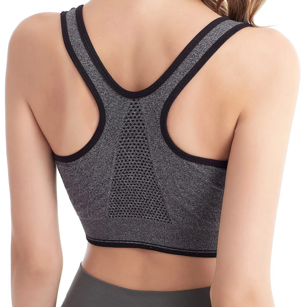 Zoerea Reggiseno Sportivo Senza Ferretto da Donna con Cerniera Frontale e Pastiglie Rimovibili per Ginnastica Corsa Yoga