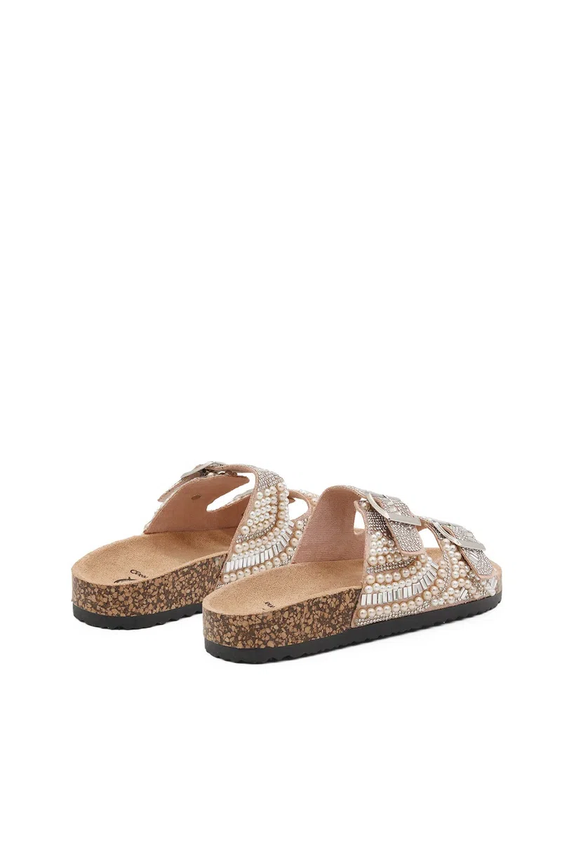 QUEEN HELENA Ciabatte con Doppia Fibbia con Strass Estive Donna R231