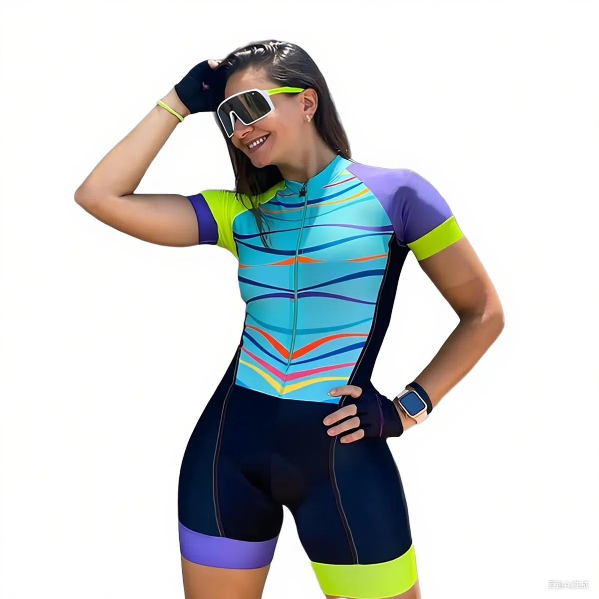 8 Donne Un Pezzo Tuta Maniche Corte Bike Skinsuit Body Per Ciclismo Professione Suit Vestiti Ciclismo Skinsuits