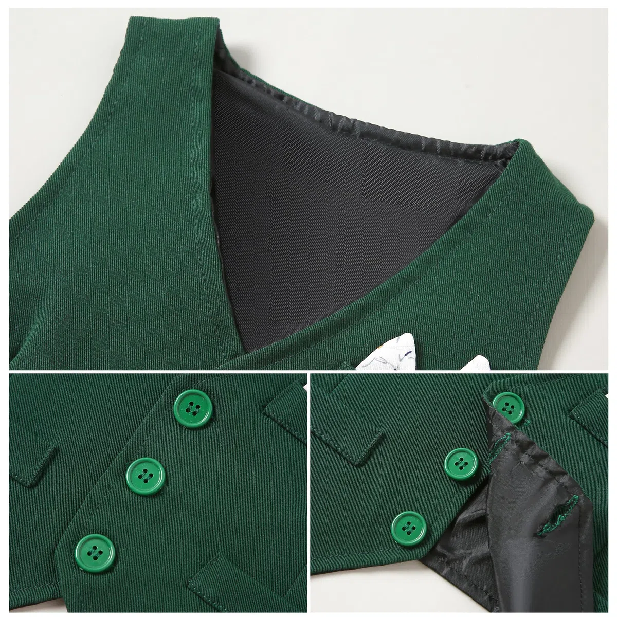 Completini e Coordinati Gentiluomo per Bambino Battesimo, 3 Pezzi Ragazzino Cerimonia Nozze Abiti Camicia Fiocco + Gilet+Pantaloni 0-24 Mese
