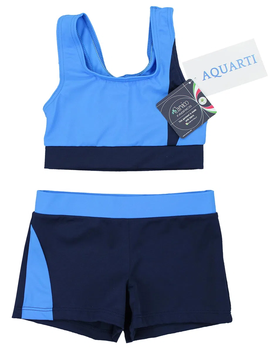 Aquarti Costume Piscina Bambina – Costume Due Pezzi con Racerback e Pantaloncino