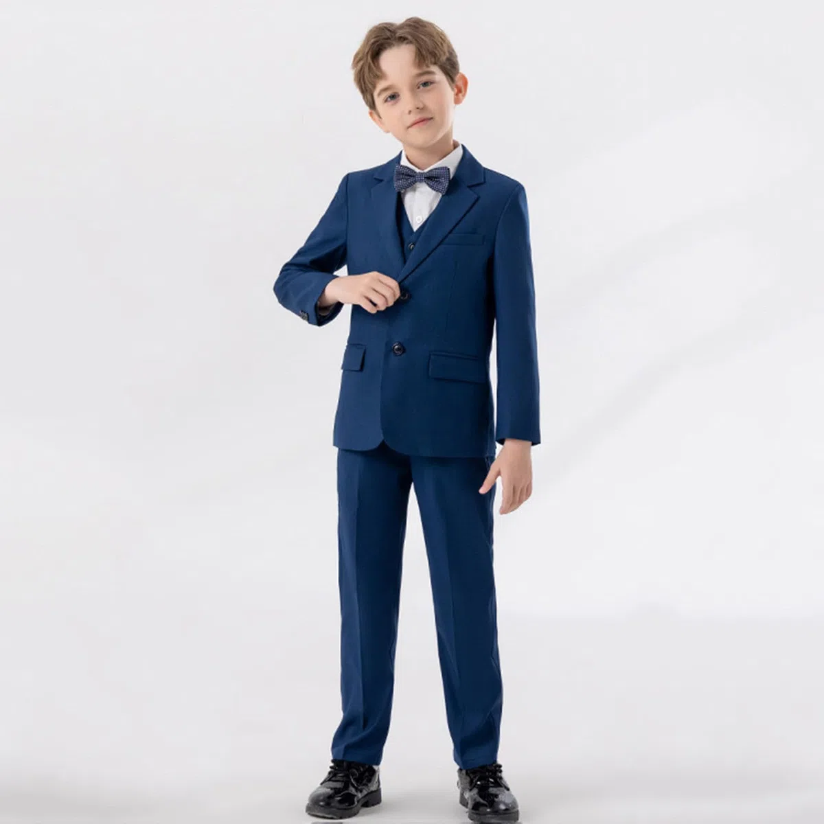 Generico Completo Elegante per Bambino Bimbo Neonato Maschio,Smoking per Matrimonio Cerimonia,Completo da Ragazzo 4 Pezzi per Bambini, Abbigliamento per Festa di Nozze,Completo Bambino Elegante