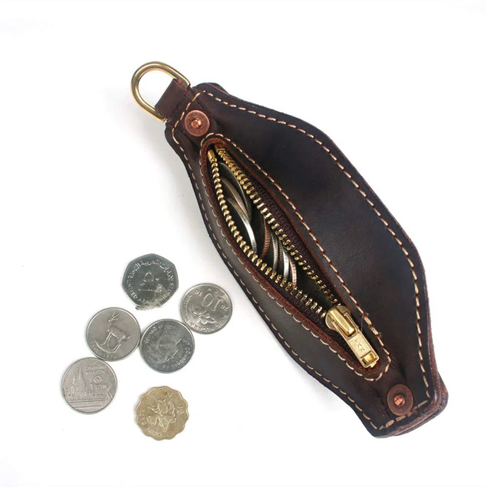 Portamonete in Pelle da Uomo di Moda, Attrezzi da Uomo all'aperto edc Autodifesa Multiuso, Cintura di autodifesa, Fatto a Mano Include Custodia Multifunzionale